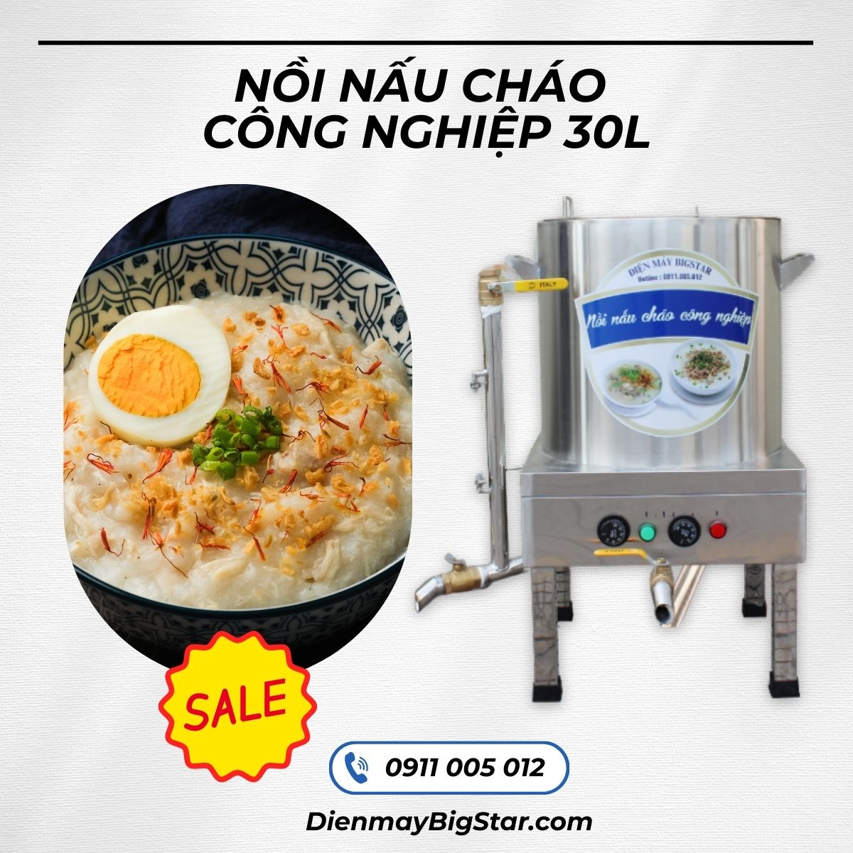 Nồi nấu cháo công nghiệp 30L