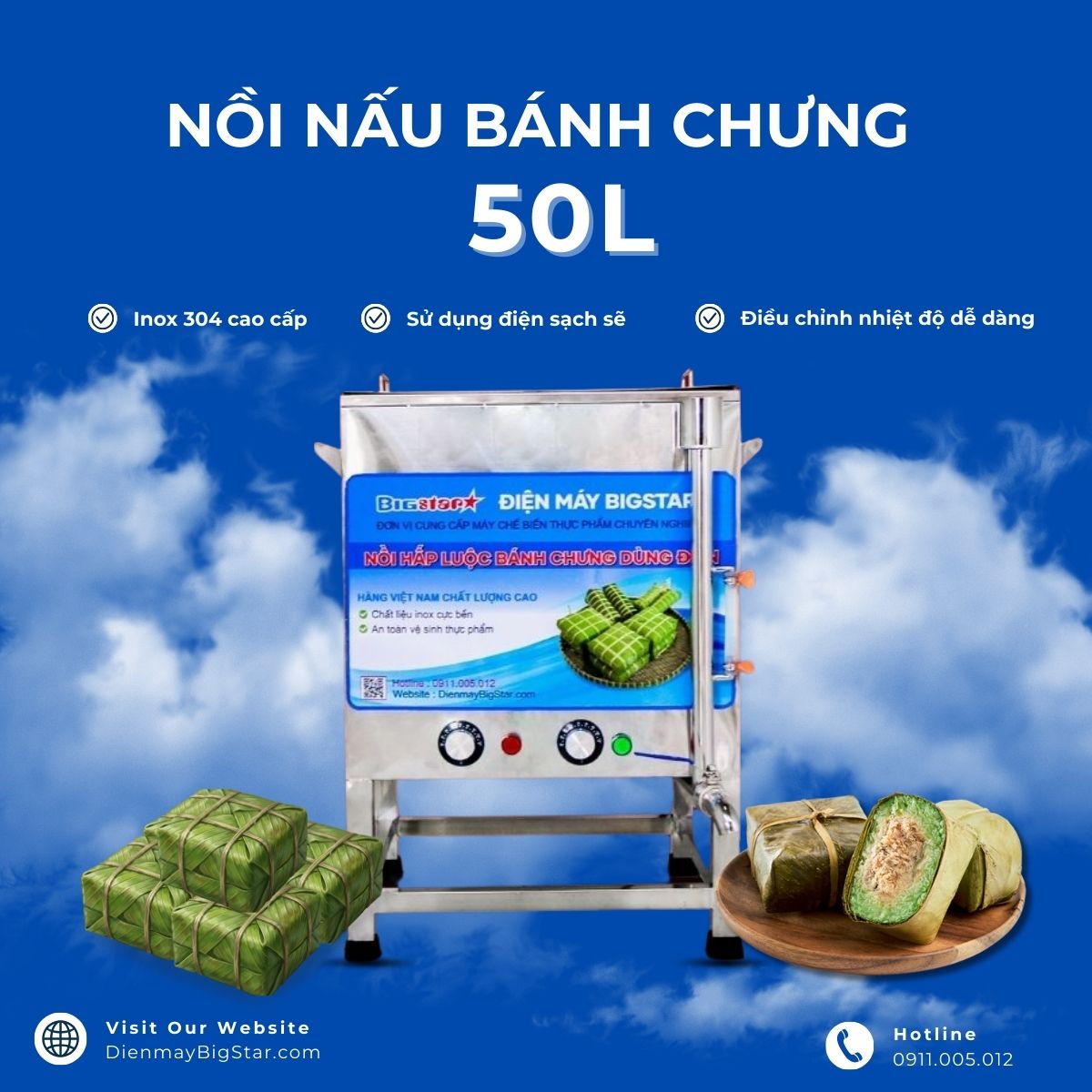 nồi nấu bánh chưng 50L